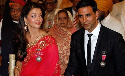 Akshay Kumar and Aishwarya Rai at Padma Shri Awards