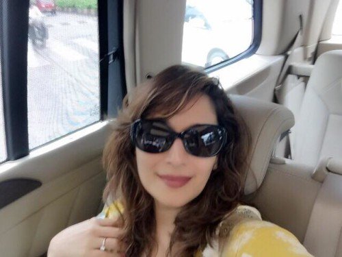 Madhuri Dixit Selphi In Car