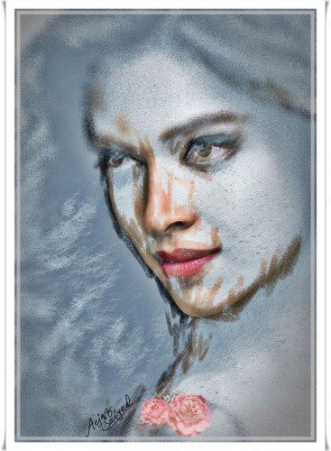 Digital Painting Of Deepika Padukone.,