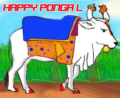 Happy Pongal Bull Graphic For Share On Facebook