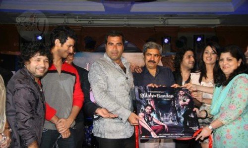Kailash Kher, Sharman Joshi, Shailendra Singh, Faruk Kabir, Anjana Sukhani and Rukhsar at the music launch of Allah Ke Bandey at JW Marriot, juhu in Mumbai