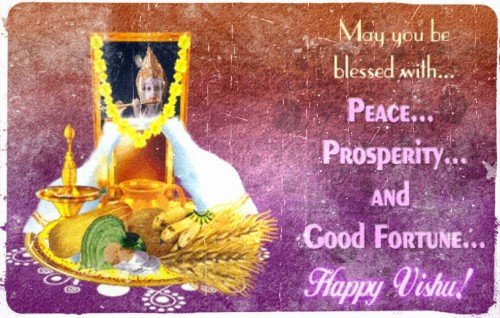 May you be blessed with good fortune on happy vishu