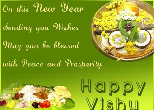 May you be blessed with peace and prosperity on happy vishu
