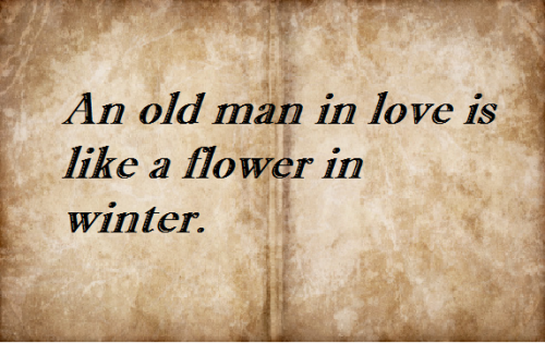 No old man in love is like a flower in winter