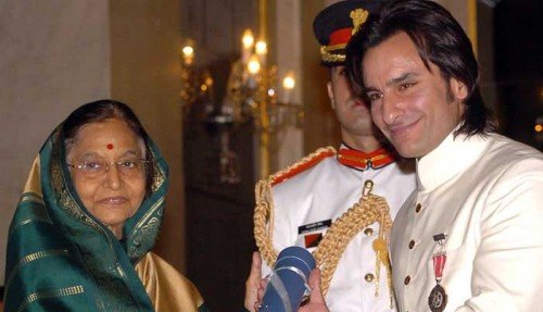 Saif Ali Khan Being Honored By Indian President