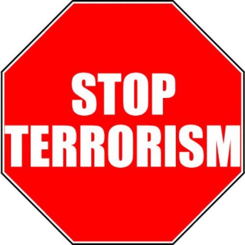 Stop Terrorism Red Sign