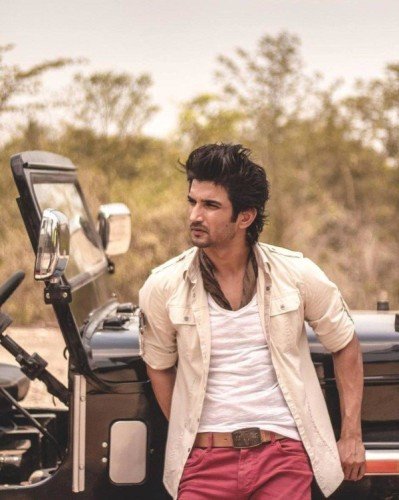 Sushant Singh Rajput Giving Pose With Jeep