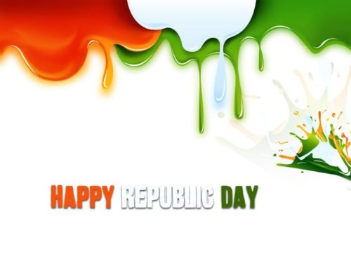 Happy Republic Day Colored With Tri Color