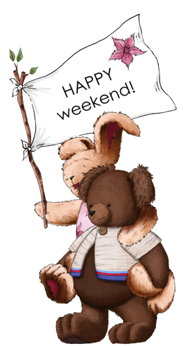 Happy Weekend Banner In Hand Graphic