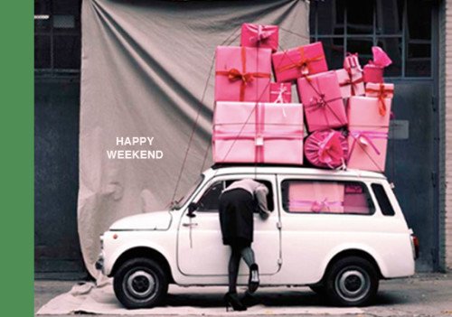 Happy Weekend Car Loads With Gifts Graphic