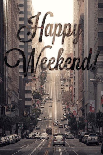 Happy Weekend City View Graphic