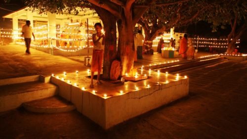 Night View At Temple