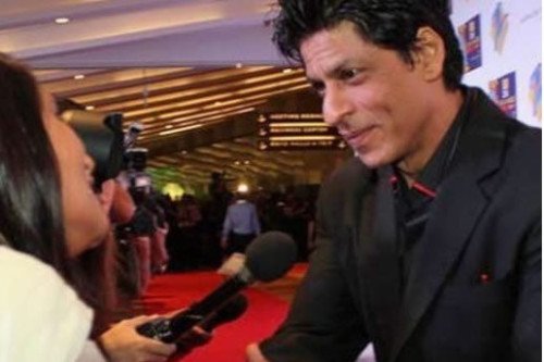 SRK In Front OF Media