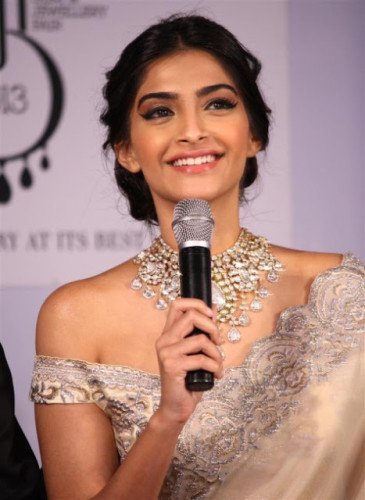 Sonam Kapoor Holding A Mike