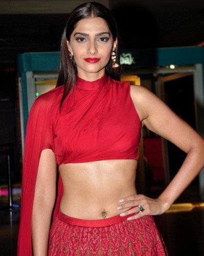 Sonam Kapoor Too Hot Navel in Red