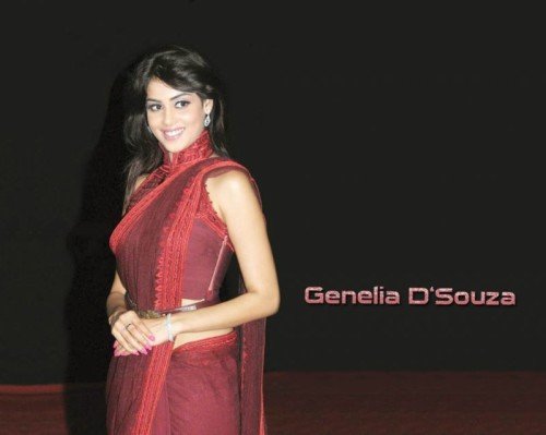 genelia looking hot in saree